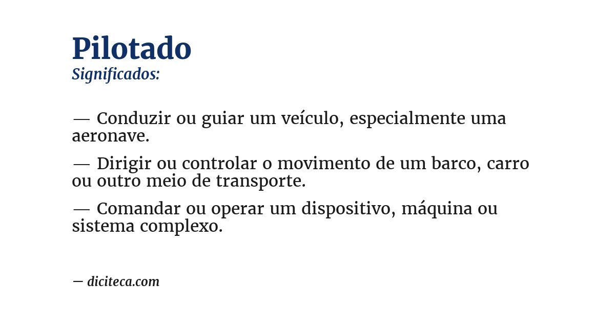 Significado de pilotado