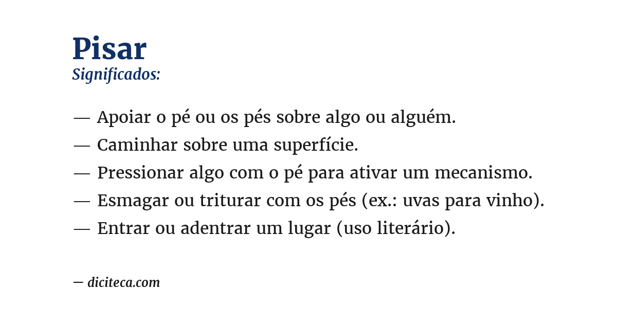Significado de pisar