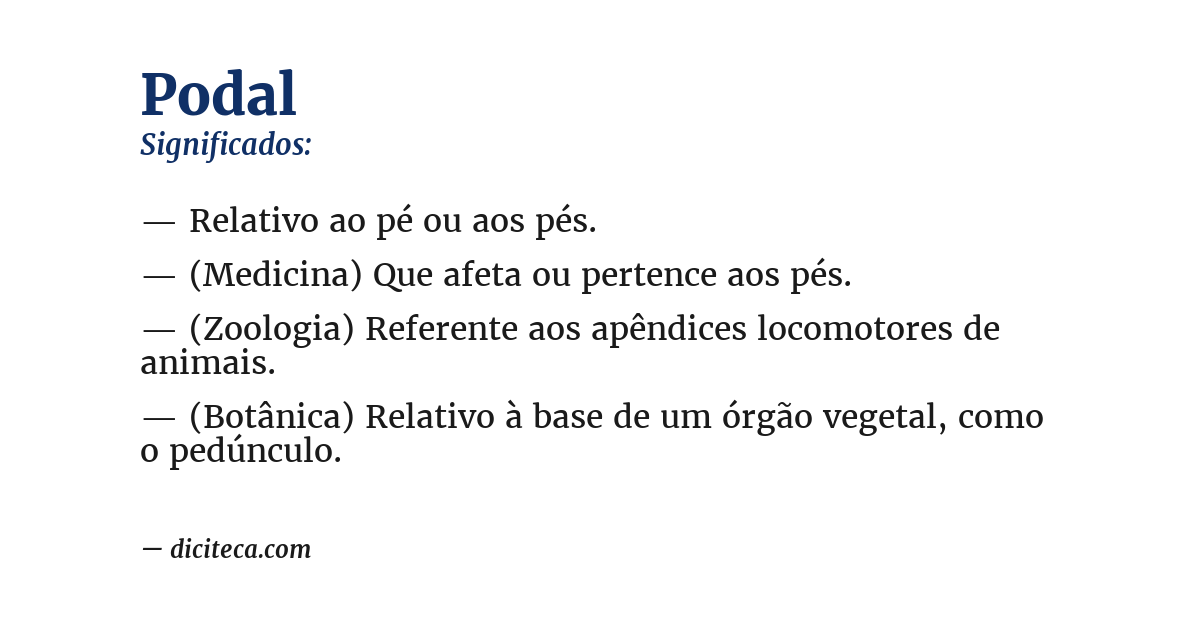 Significado de podal