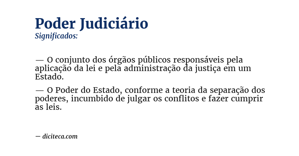 Significado de poder judiciário