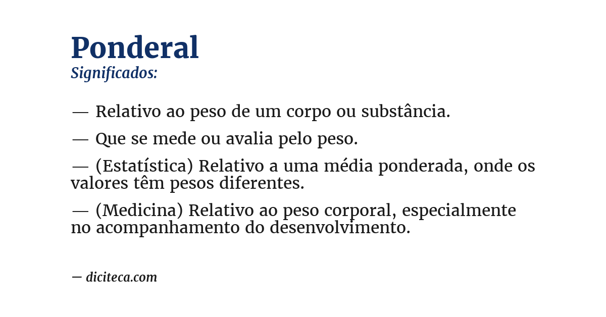 Significado de ponderal