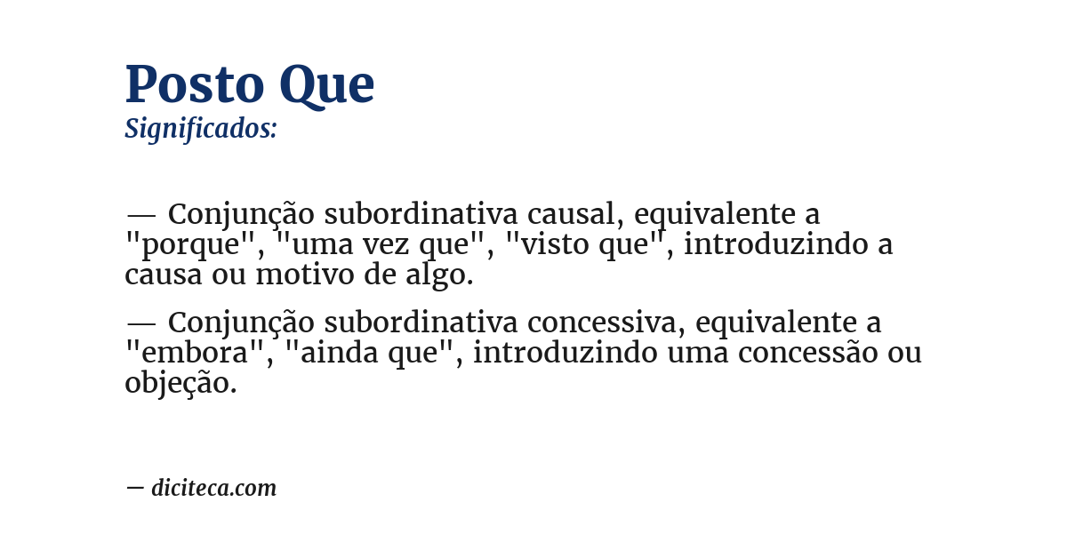 Significado de posto que