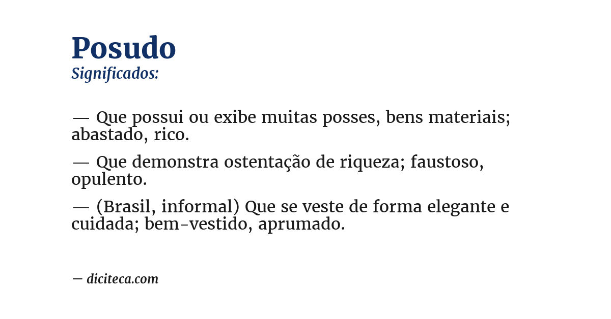 Significado de posudo