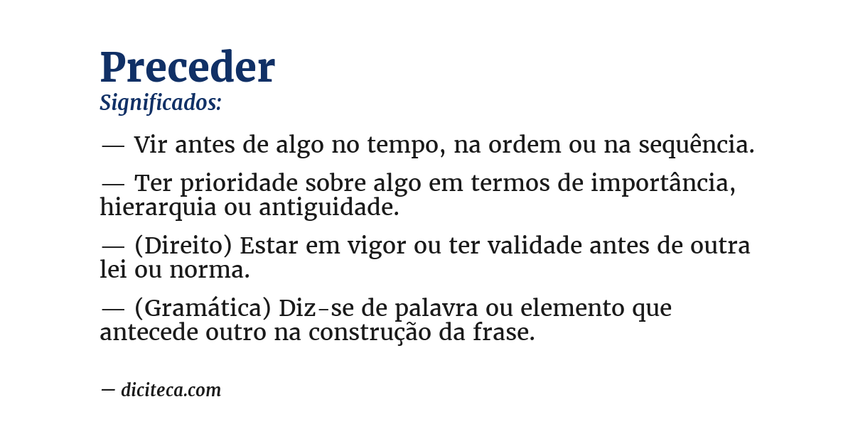 Significado de preceder