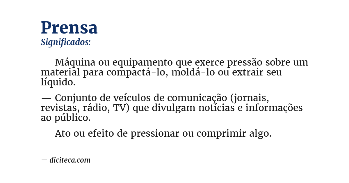 Significado de prensa