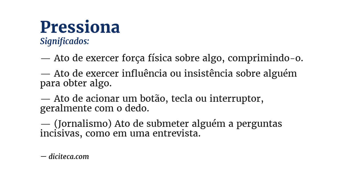 Significado de pressiona