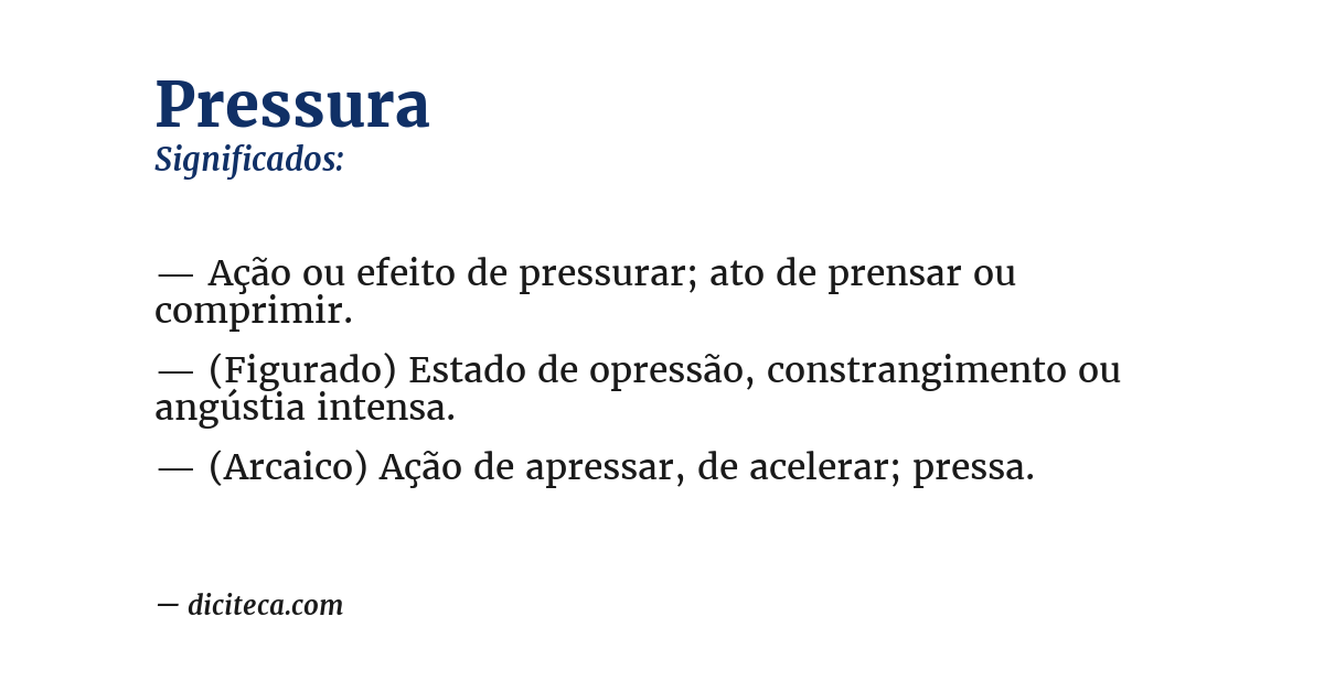 Significado de pressura