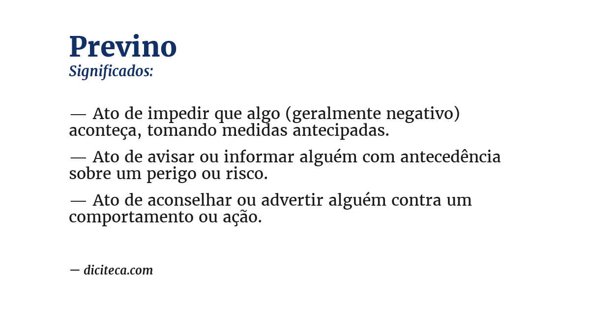 Significado de previno