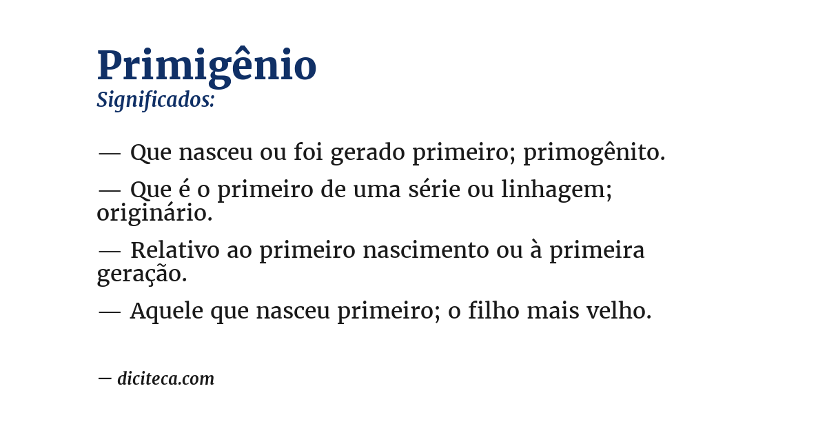 Significado de primigênio