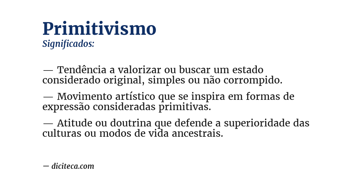 Significado de primitivismo