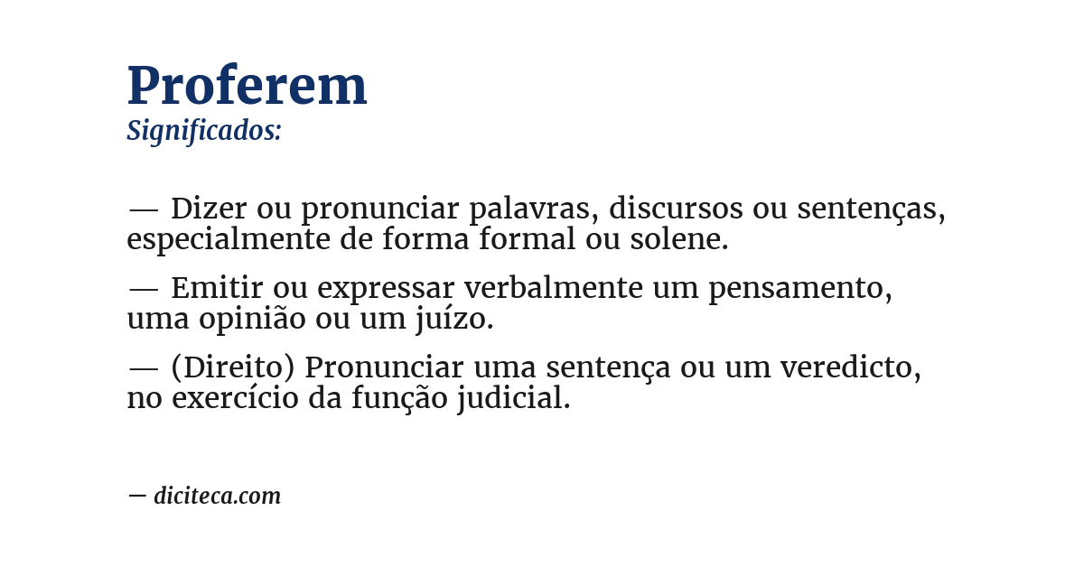 Significado de proferem