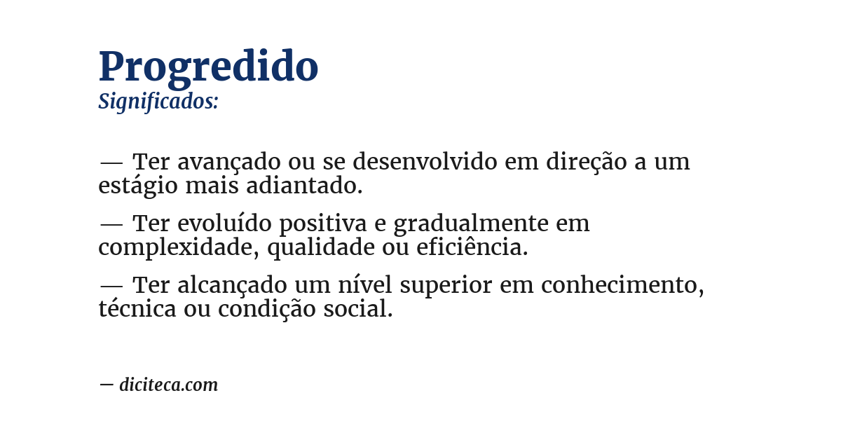 Significado de progredido