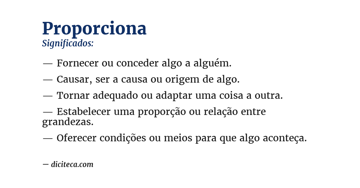 Significado de proporciona