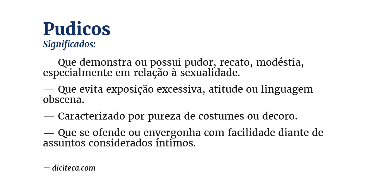 Significado de pudicos