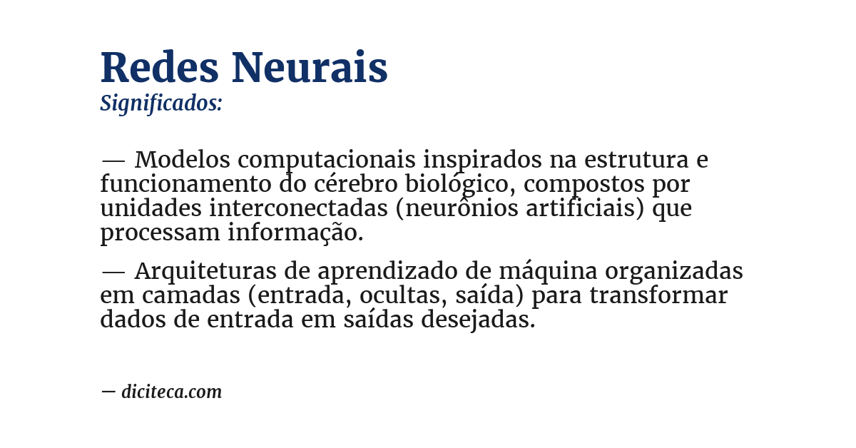 Significado de redes neurais