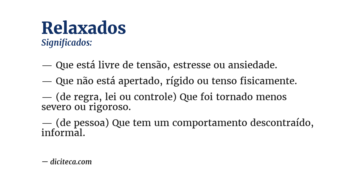 Significado de relaxados