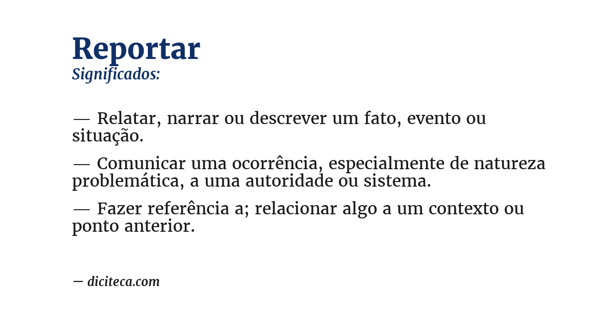 Significado de reportar