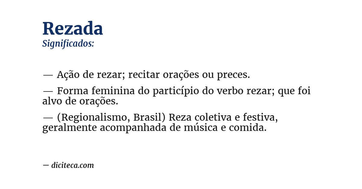 Significado de rezada