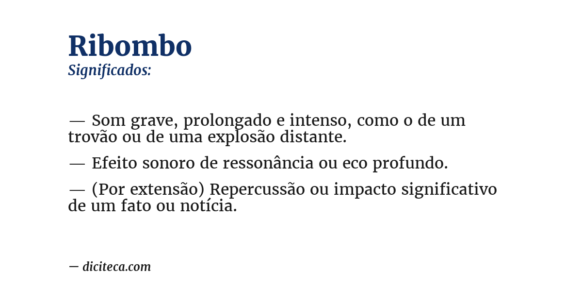 Significado de ribombo