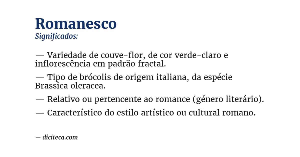Significado de romanesco