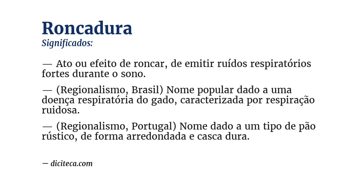 Significado de roncadura