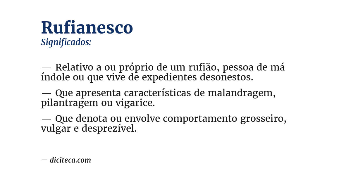 Significado de rufianesco