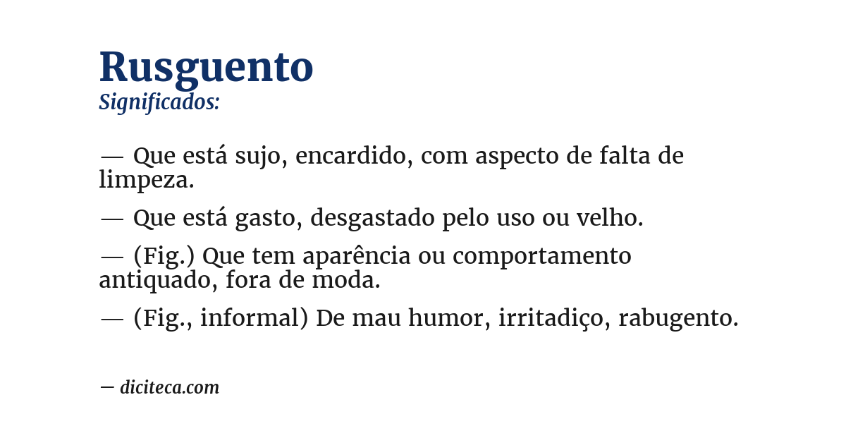 Significado de rusguento
