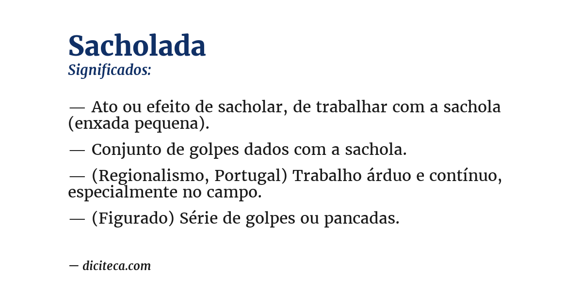 Significado de sacholada