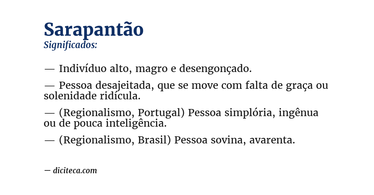 Significado de sarapantão