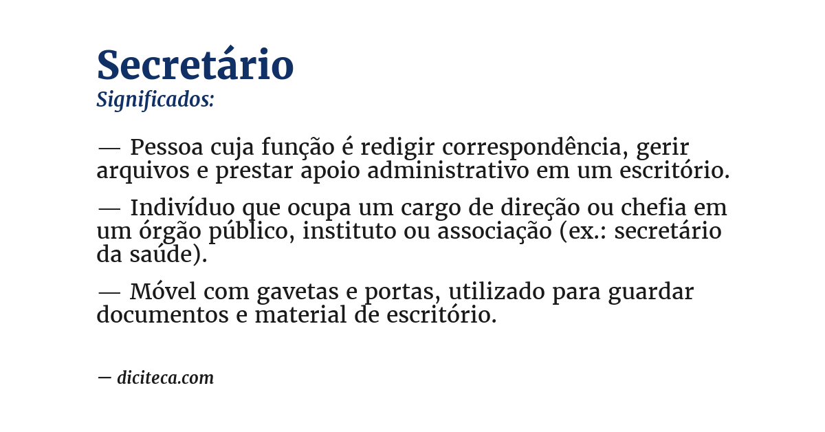 Significado de secretário