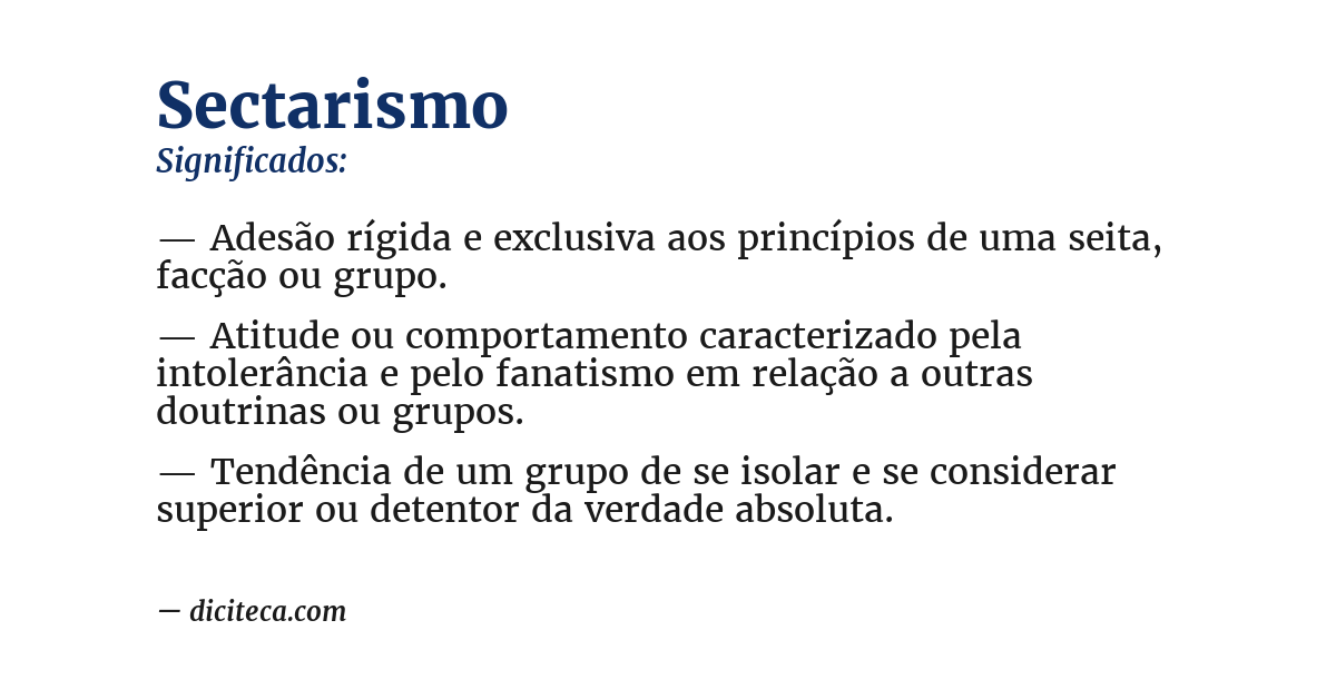 Significado de sectarismo