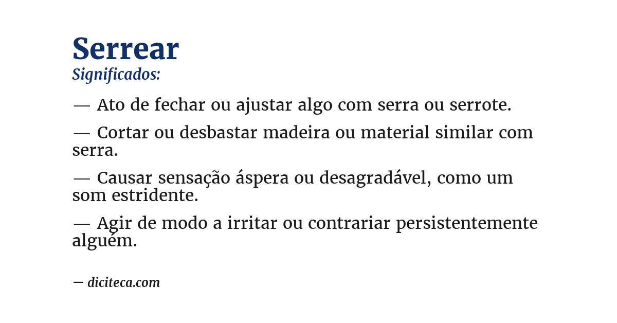 Significado de serrear