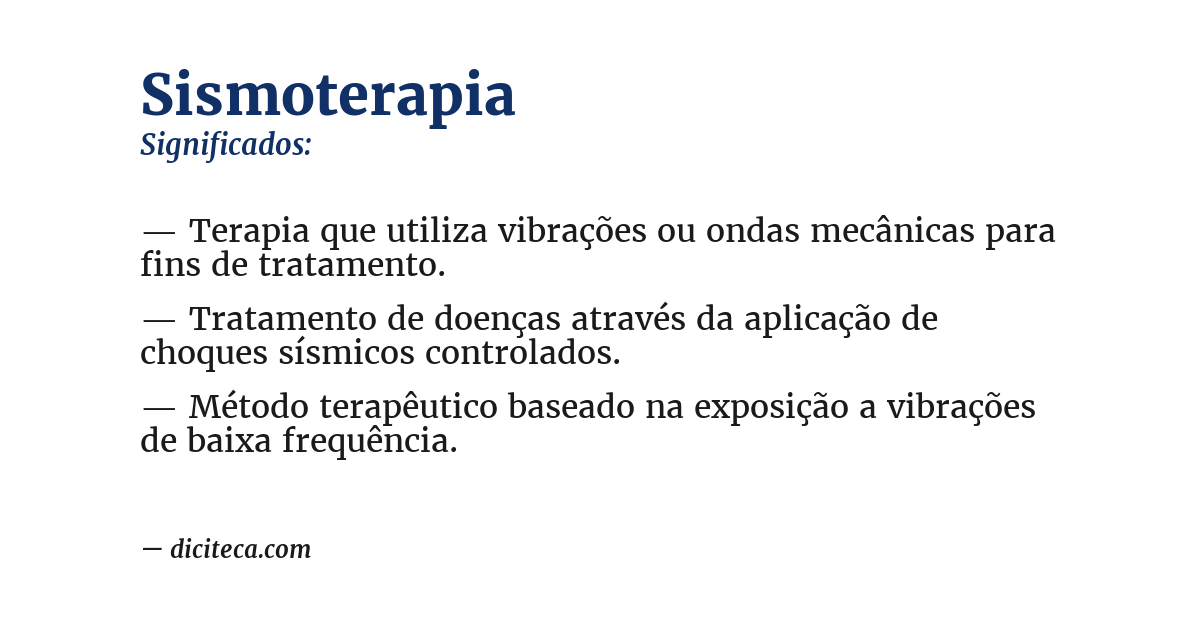 Significado de sismoterapia