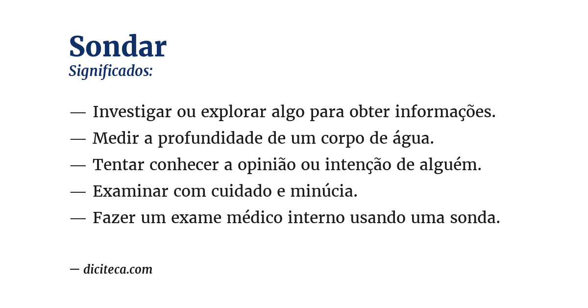 Significado de sondar