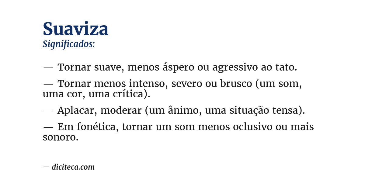Significado de suaviza