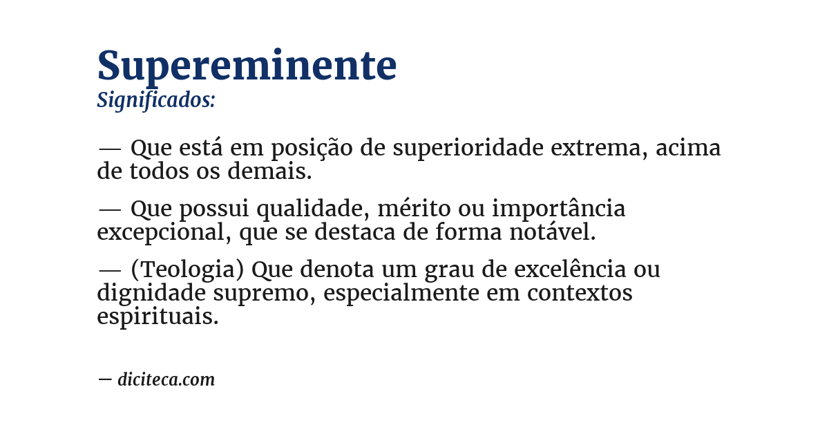 Significado de supereminente