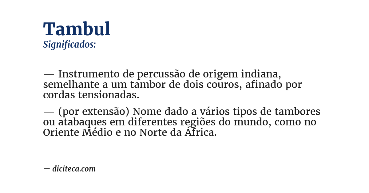 Significado de tambul