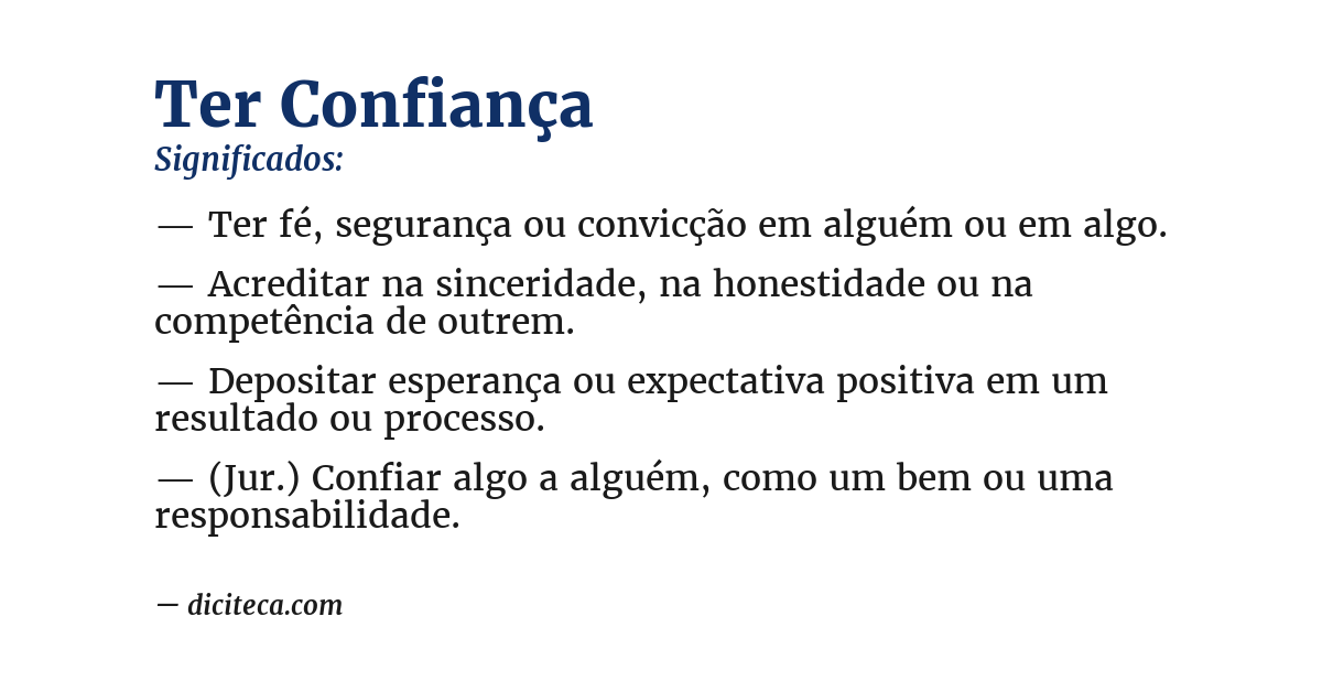 Significado de ter confiança