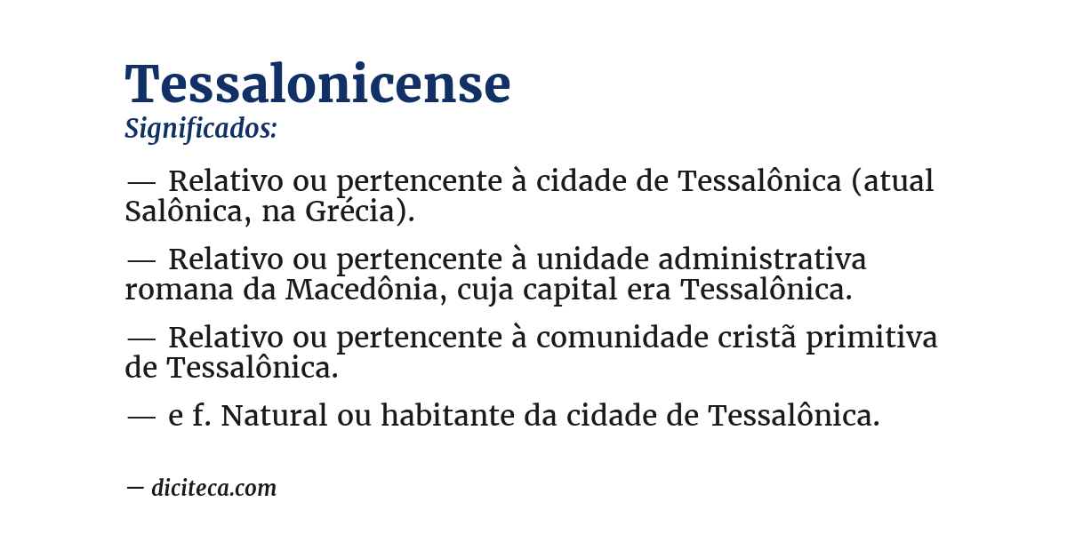 Significado de tessalonicense
