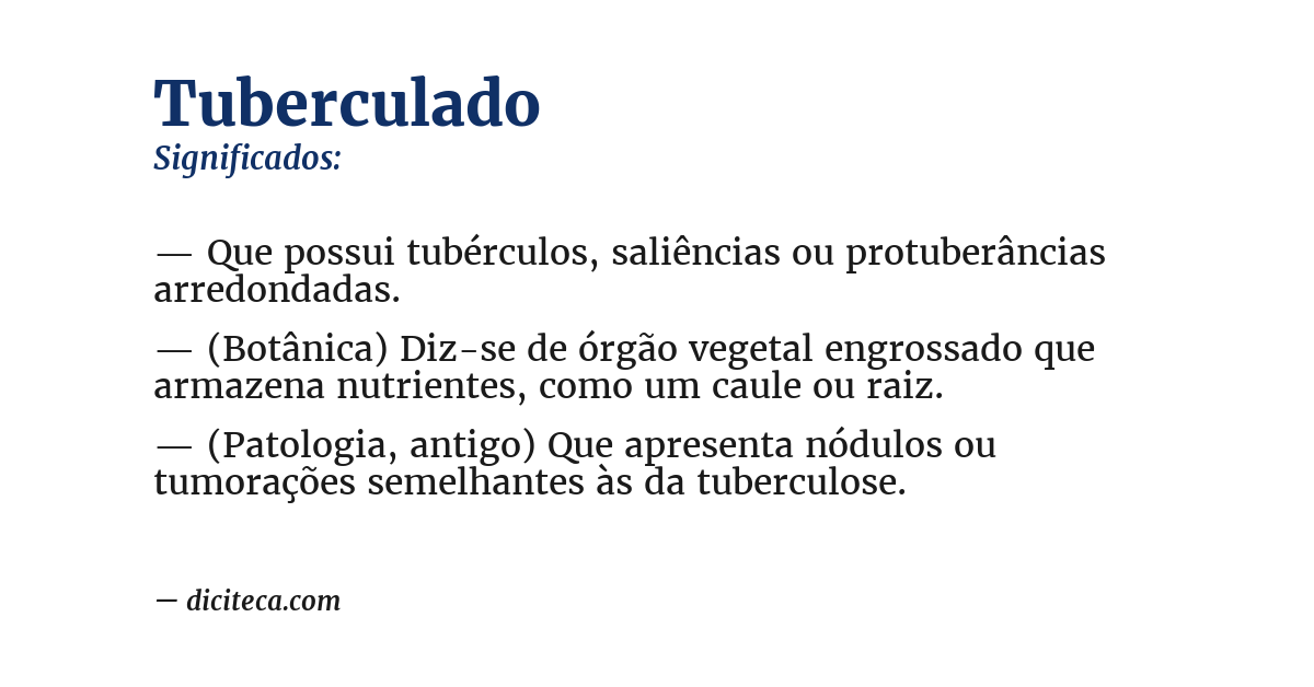 Significado de tuberculado