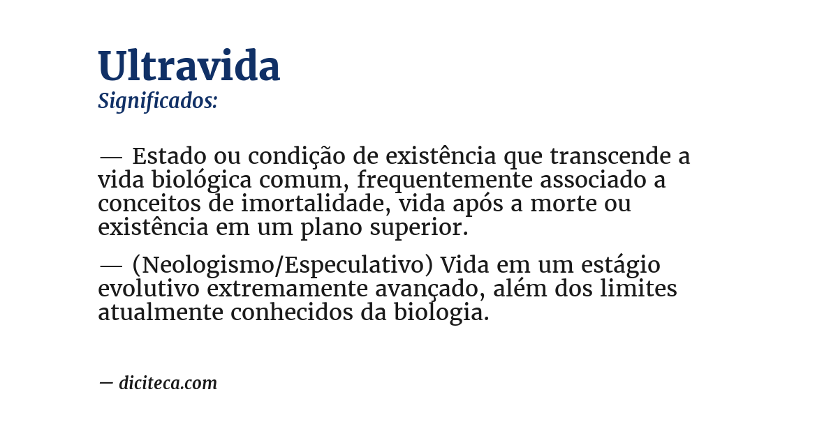Significado de ultravida