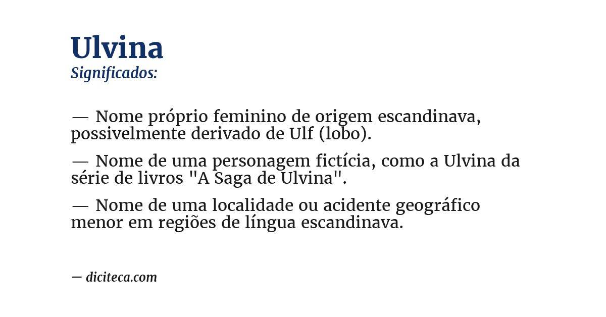 Significado de ulvina