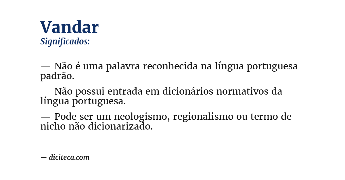 Significado de vandar