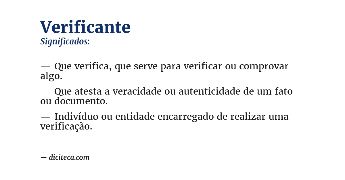 Significado de verificante