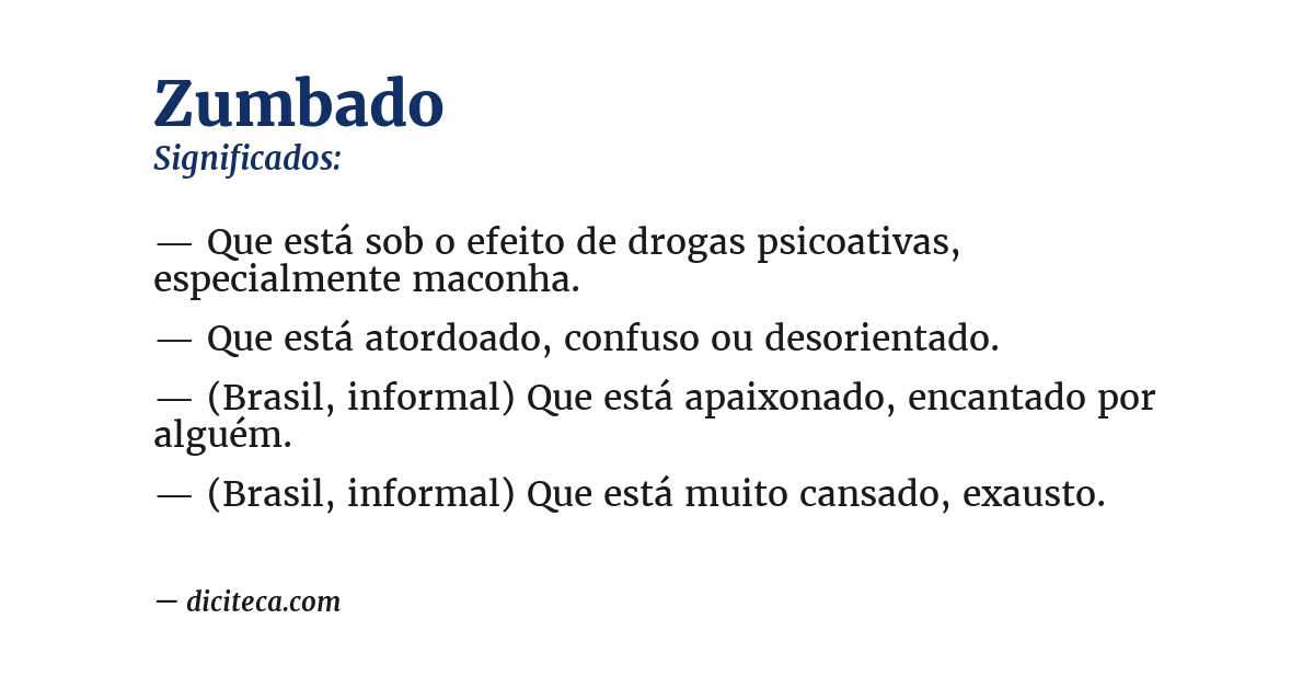 Significado de zumbado