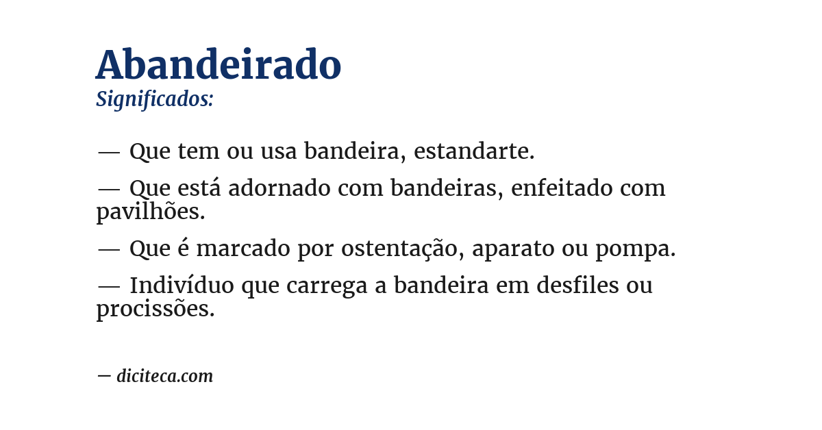 Significado de abandeirado