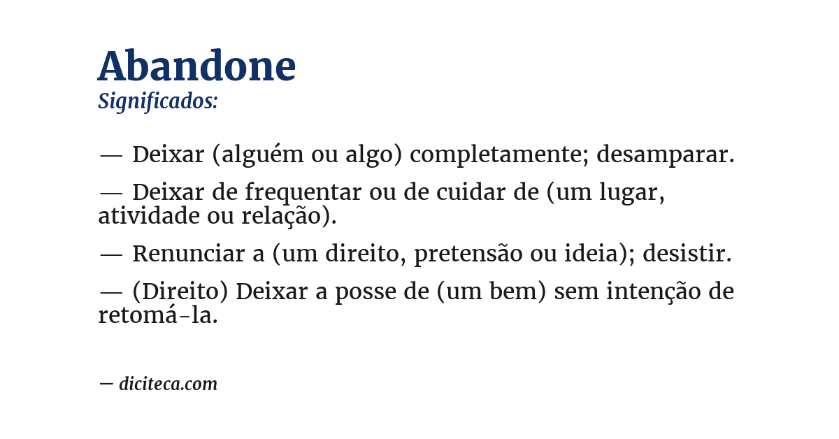 Significado de abandone