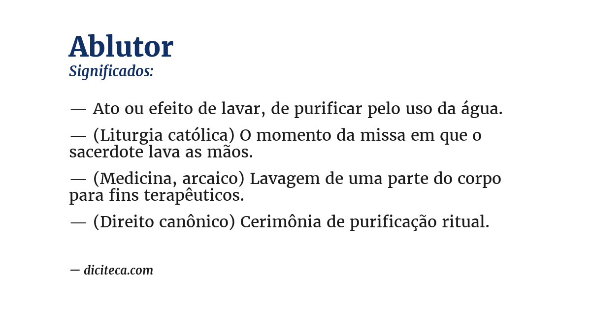 Significado de ablutor
