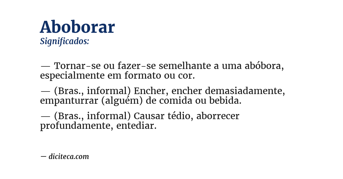 Significado de aboborar