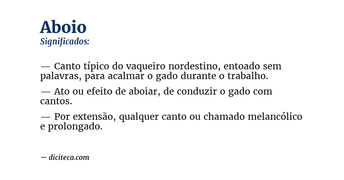 Significado de aboio